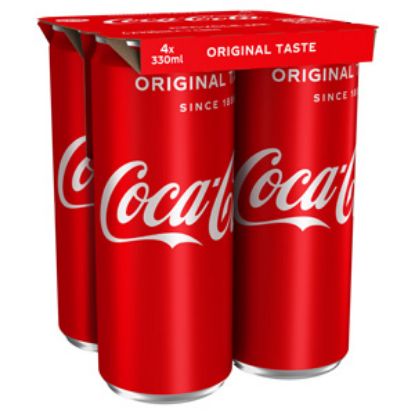 Picture of 330 Coca Cola (Coke) Can Sleek  Multi 4pk x6 DRS